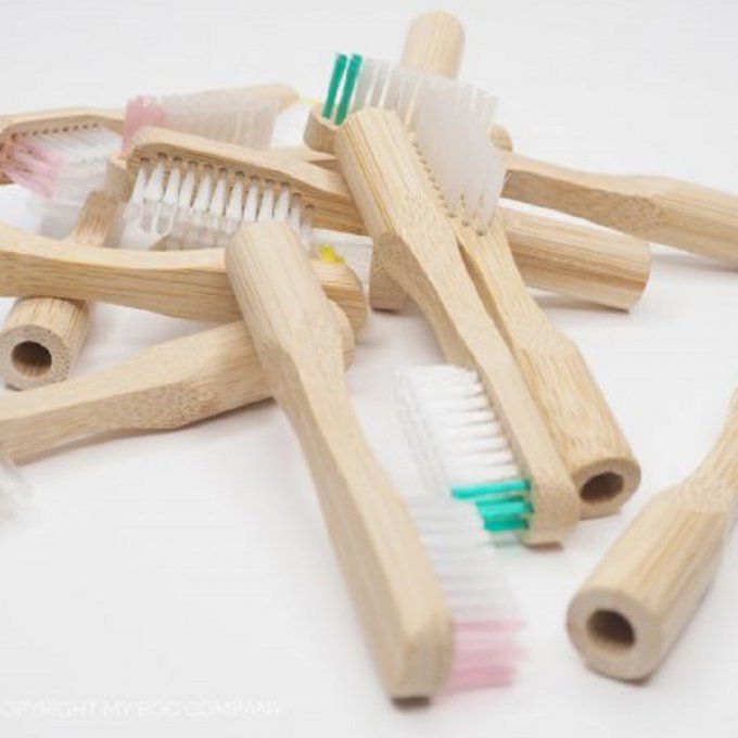 Recharge Brosse à dents en bambou - adulte Medium - 2 têtes