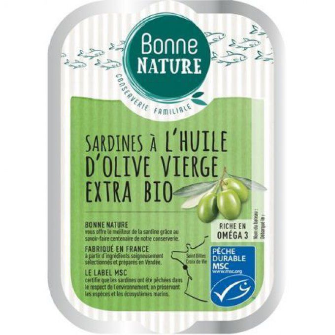 Sardines à l'huile d'olive vierge extra Bio