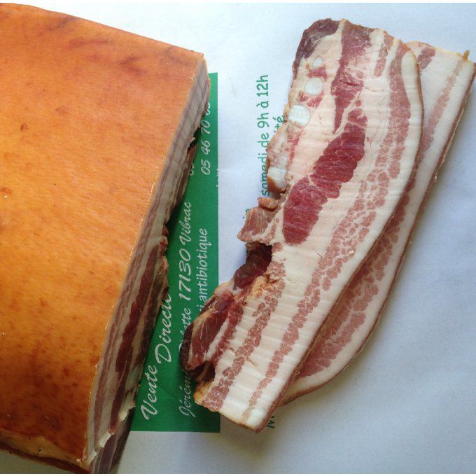 Ventrèche  de porc fumée tranchée - pour lardons (France) - 250 g env.